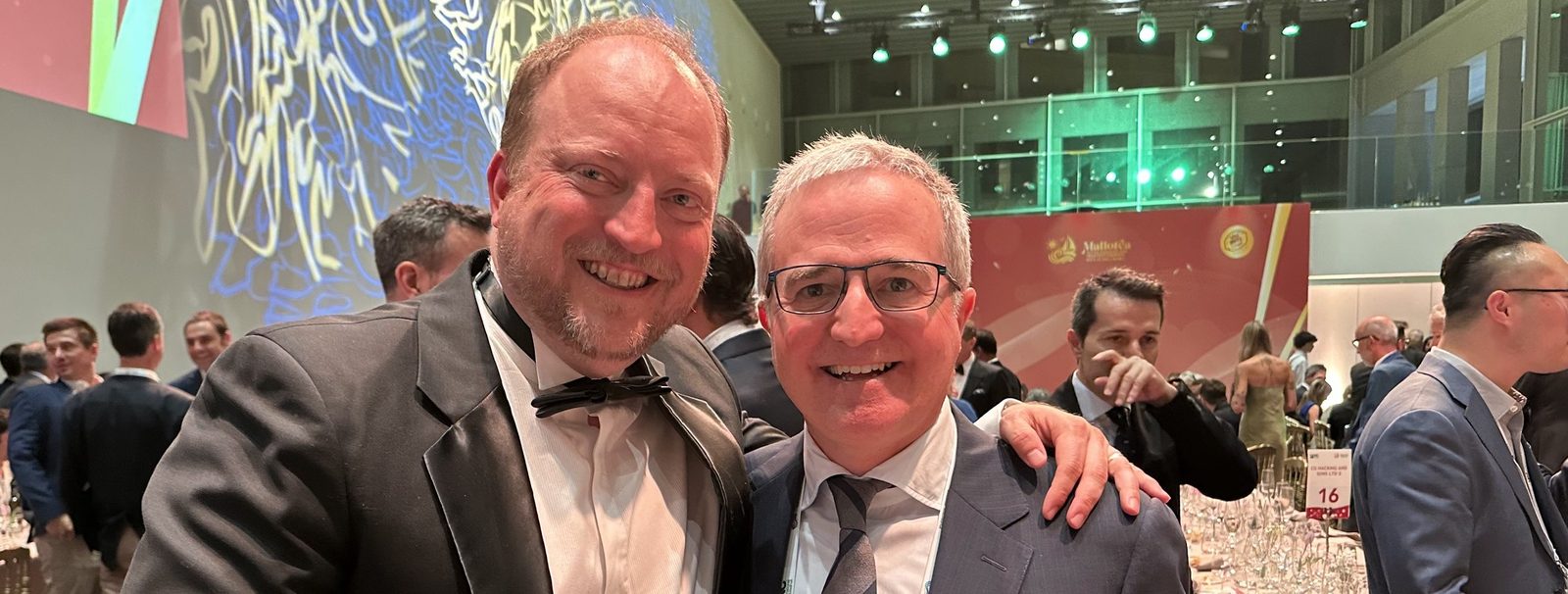 Lalo with an industry colleague at a congress dinner
